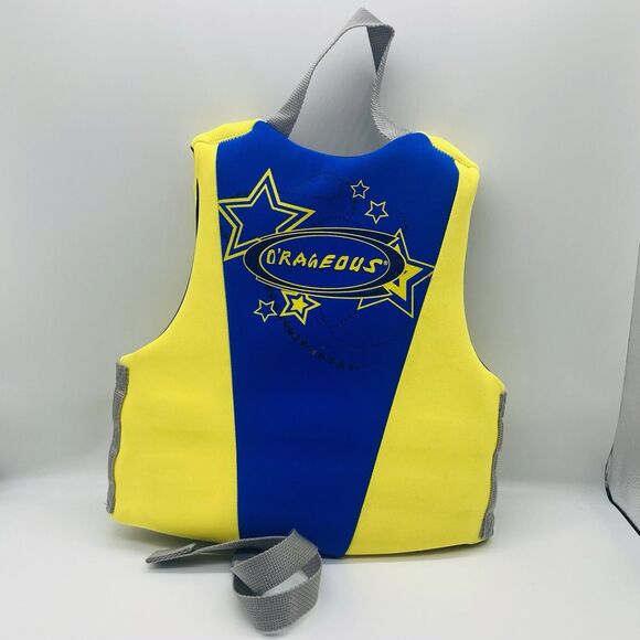 O’Rageous Type III Life Jacket Child 30-50 Lbs Yellow Blue Gray Straps Buckles - Picture 12 of 12